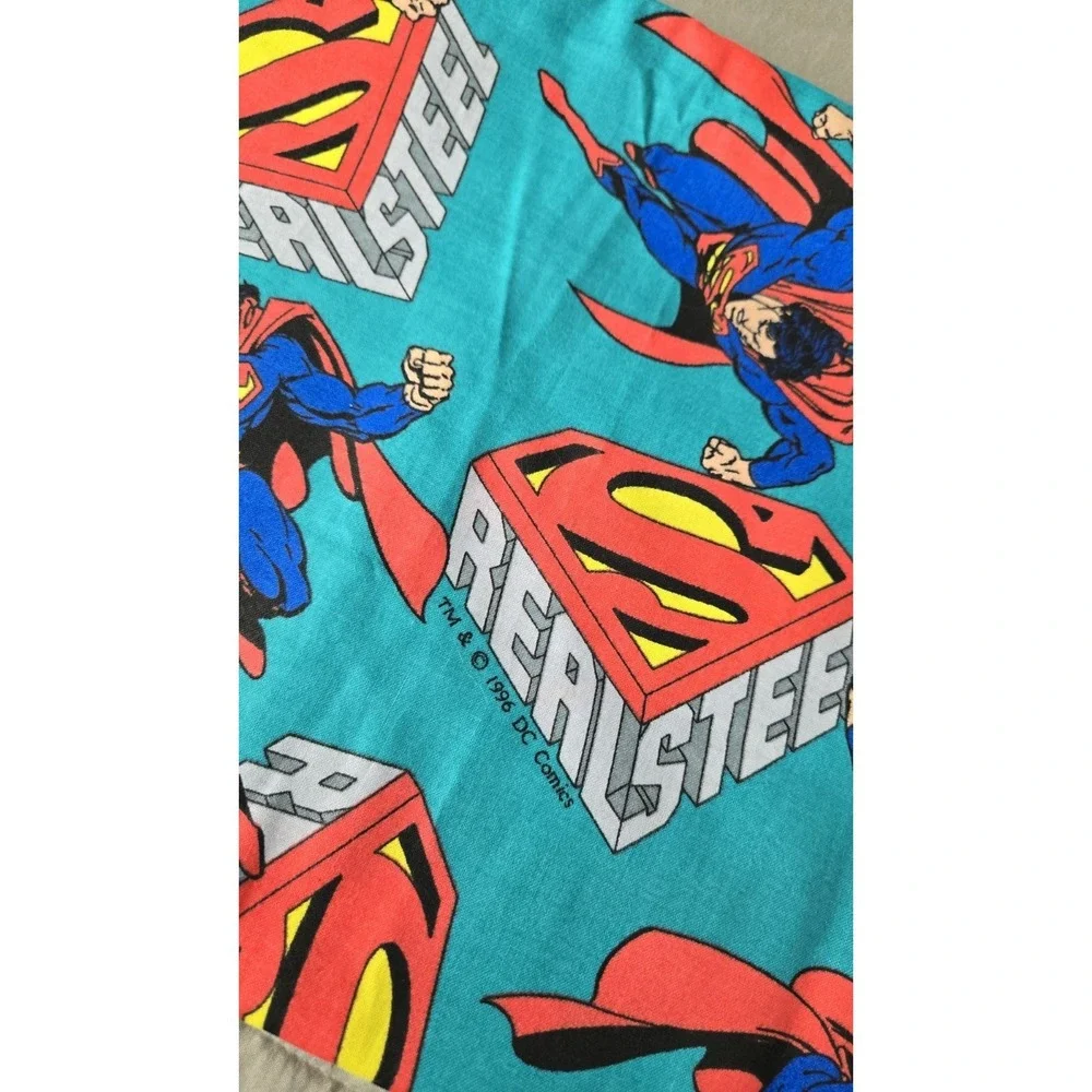 Vintage 1996 Superman DC Comics Fabric Remnant Man Of Steel Craft Quilt 45x55